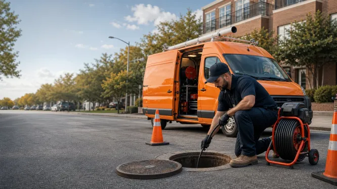 Main drain cleaning service truck in Torrance